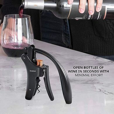 Ivation Wine Bottle Opener, Manual Handheld Corkscrews for Wine Bottles
