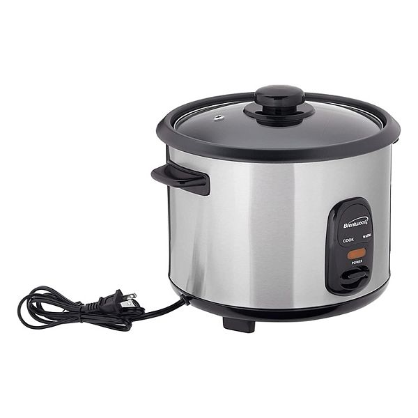 Brentwood 8 Cup Rice Cooker / NonStick with Steamer in Silver
