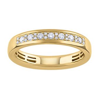 LOVE CLOUD 10k Yellow Gold 1/5 T.W. Round Diamond Wedding Band