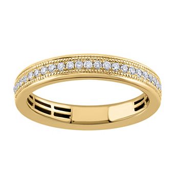 LOVE CLOUD 10k Yellow Gold 1/5 T.W. Round Diamond Wedding Band