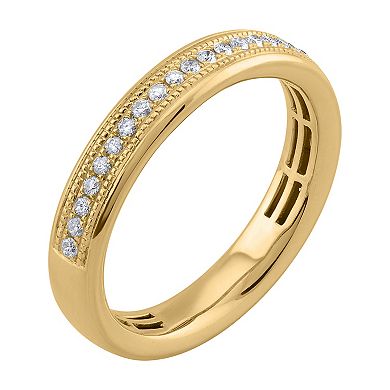 LOVE CLOUD 10k Yellow Gold 1/5 T.W. Round Diamond Wedding Band