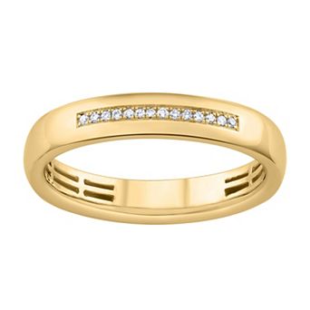 LOVE CLOUD 10k Yellow Gold Accents Round Diamond Wedding Band