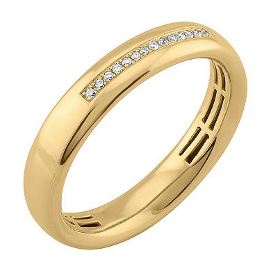 LOVE CLOUD 10k Yellow Gold Accents Round Diamond Wedding Band