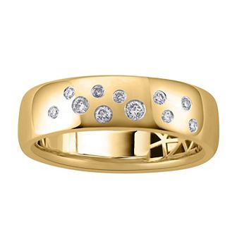 LOVE CLOUD 10k Yellow Gold 1/8 T.W. Round Diamond Wedding Band