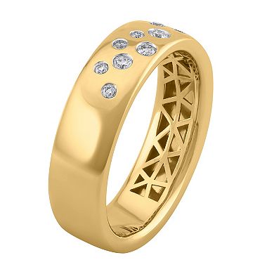 LOVE CLOUD 10k Yellow Gold 1/8 T.W. Round Diamond Wedding Band