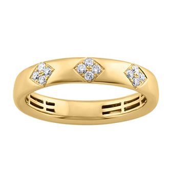 LOVE CLOUD 10k Gold 1/8 Carat T.W. Diamond Fashion Wedding Band Ring