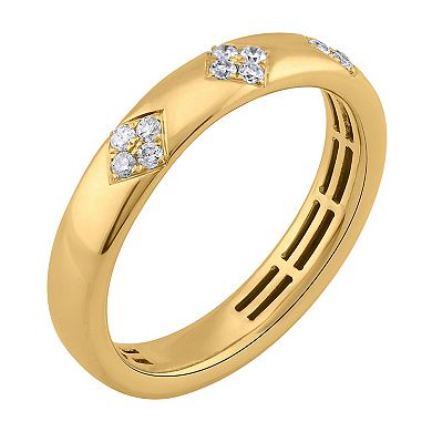 LOVE CLOUD 10k Gold 1/8 Carat T.W. Diamond Fashion Wedding Band Ring