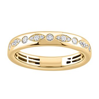 LOVE CLOUD 10k Yellow Gold 1/4 T.W. Round Diamond Wedding Band