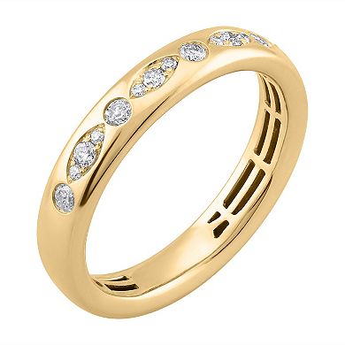 LOVE CLOUD 10k Yellow Gold 1/4 T.W. Round Diamond Wedding Band