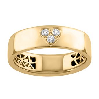 LOVE CLOUD 10k Yellow Gold 1/10 T.W. Round Diamond Wedding Band