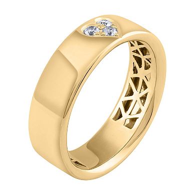 LOVE CLOUD 10k Yellow Gold 1/10 T.W. Round Diamond Wedding Band