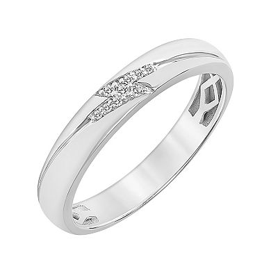 AXL 10k White Gold Diamond-Accent Men's Wedding Band