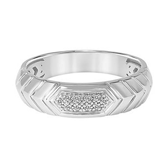 AXL 10k White Gold Diamond-Accent Men's Wedding Band
