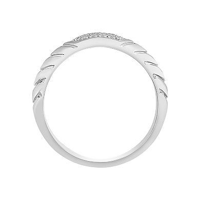 AXL 10k White Gold Diamond-Accent Men's Wedding Band