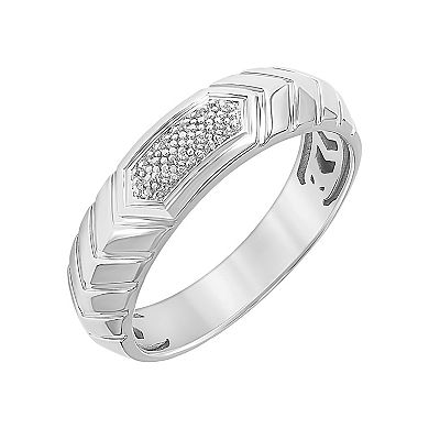 AXL 10k White Gold Diamond-Accent Men's Wedding Band