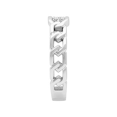 AXL 10k White Gold Diamond-Accent Link Men's Wedding Band