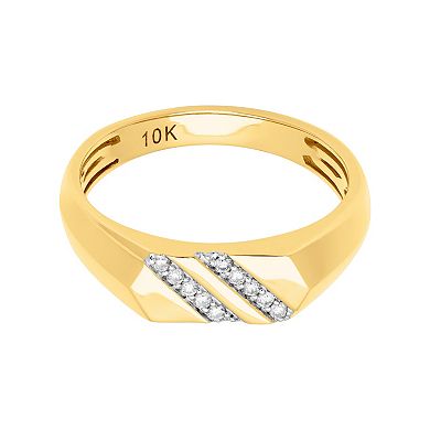 AXL 10k Yellow Gold 1/10 Carat T.W. Diamond Men's Wedding Band