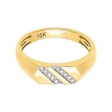 AXL 10k Yellow Gold 1/10 Carat T.W. Diamond Men's Wedding Band