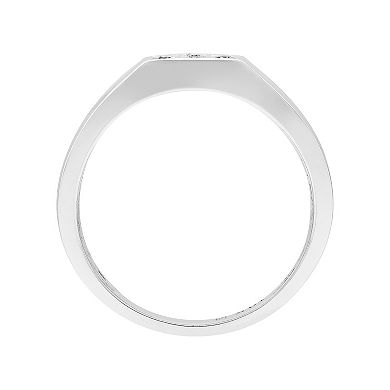 AXL 10k White Gold 1/5 Carat T.W. Diamond Men's Wedding Band