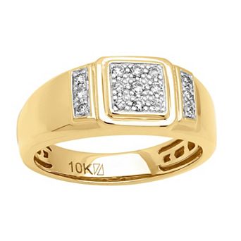 AXL 10k Yellow Gold 1/4 Carat T.W. Diamond Men's Wedding Band