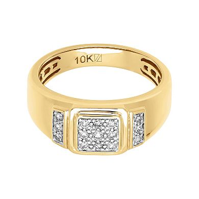 AXL 10k Yellow Gold 1/4 Carat T.W. Diamond Men's Wedding Band