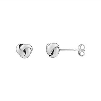 PRIMROSE Sterling Silver Polished Love Knot Stud Earrings