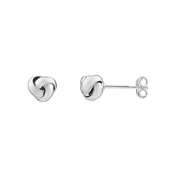 PRIMROSE Sterling Silver Polished Love Knot Stud Earrings