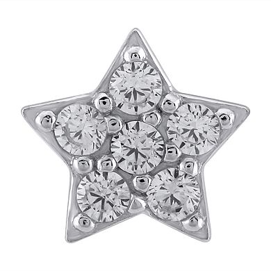 OLIVIA AND HARPER Sterling Silver Cubic Zirconia Star Stud Earrings