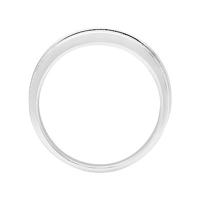Men's AXL Sterling Silver Lab-Created Moissanite 5-Stone Ring