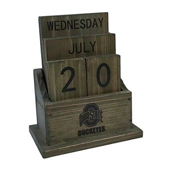 Ohio State Buckeyes Wood Block Calendar