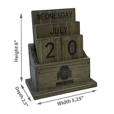 Ohio State Buckeyes Wood Block Calendar
