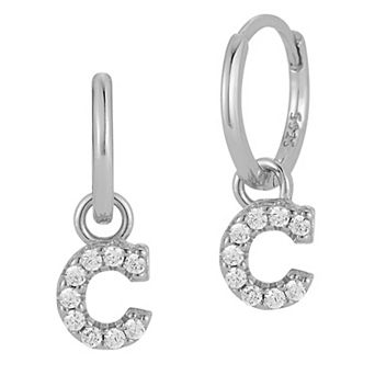 Sunkissed Sterling Cubic Zirconia Initial Drop Earrings