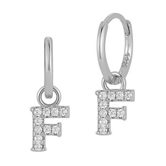 Sunkissed Sterling Cubic Zirconia Initial Drop Earrings