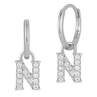Sunkissed Sterling Cubic Zirconia Initial Drop Earrings