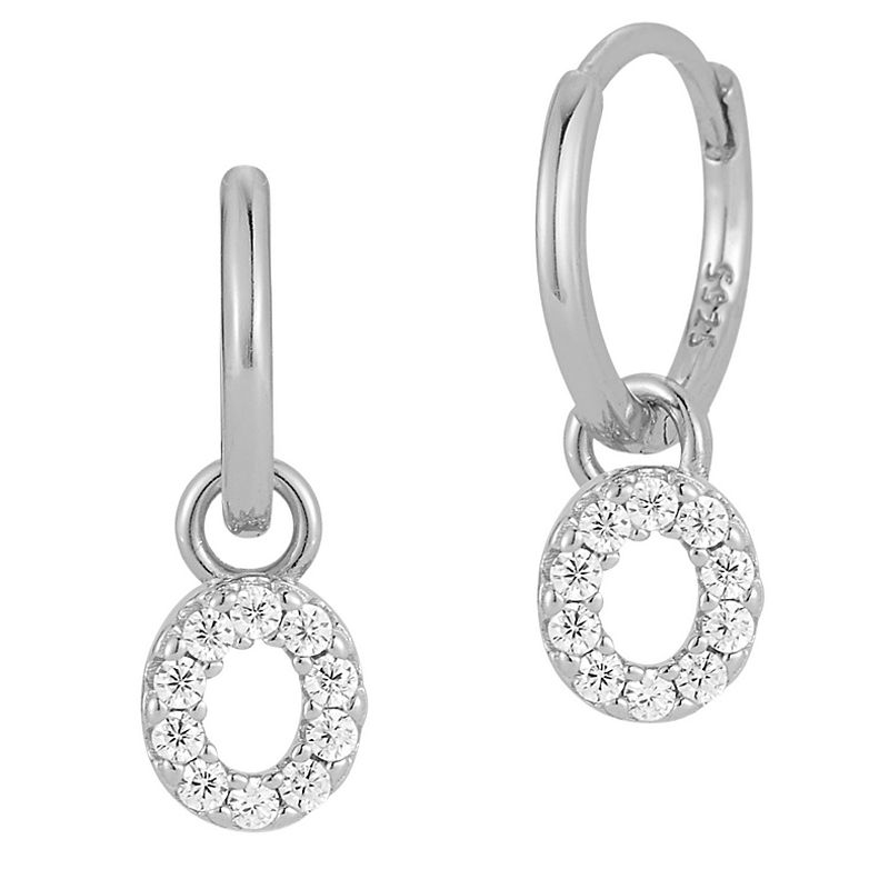 Sunkissed Sterling Cubic Zirconia Initial Drop Earrings, Womens, Silver