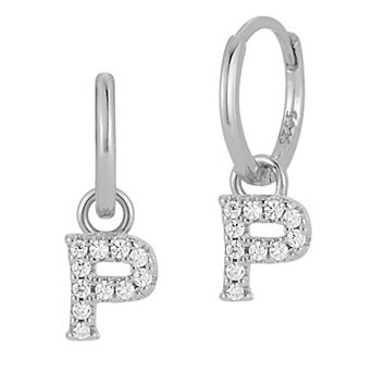 Sunkissed Sterling Cubic Zirconia Initial Drop Earrings