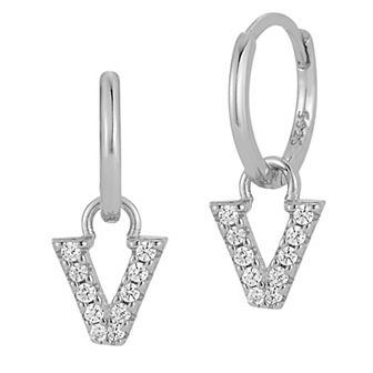 Sunkissed Sterling Cubic Zirconia Initial Drop Earrings