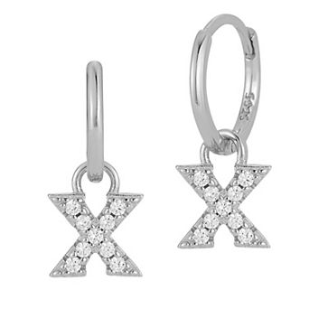 Sunkissed Sterling Cubic Zirconia Initial Drop Earrings