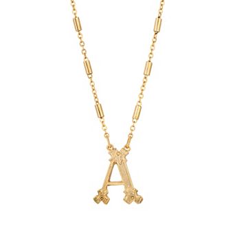 1928 Gold Tone Initial Necklace