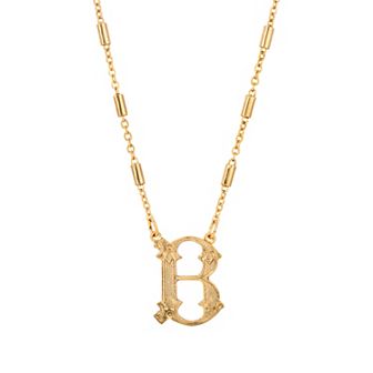 1928 Gold Tone Initial Necklace