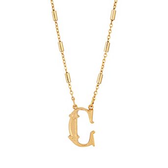 1928 Gold Tone Initial Necklace