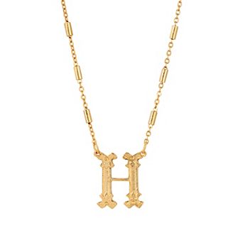 1928 Gold Tone Initial Necklace
