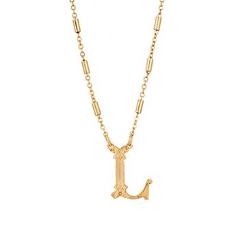 1928 Gold Tone Initial Necklace