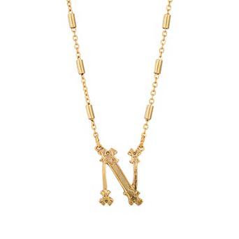 1928 Gold Tone Initial Necklace