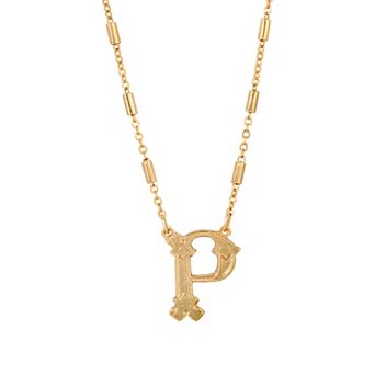 1928 Gold Tone Initial Necklace