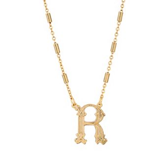 1928 Gold Tone Initial Necklace