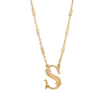 1928 Gold Tone Initial Necklace