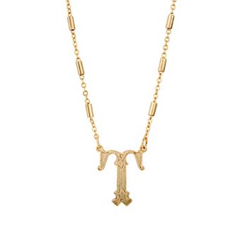 1928 Gold Tone Initial Necklace