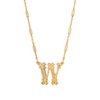 1928 Gold Tone Initial Necklace