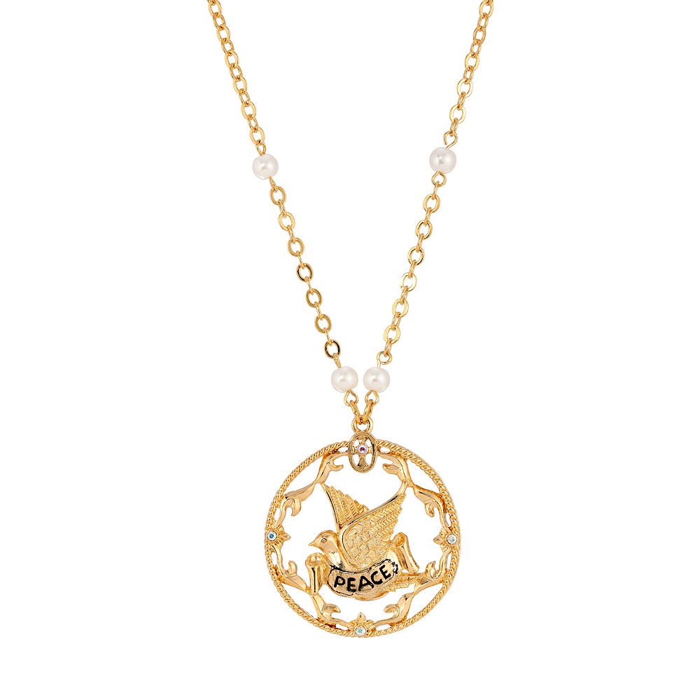 Gold-Tone Peace Reversible Pendant Necklace main image 1